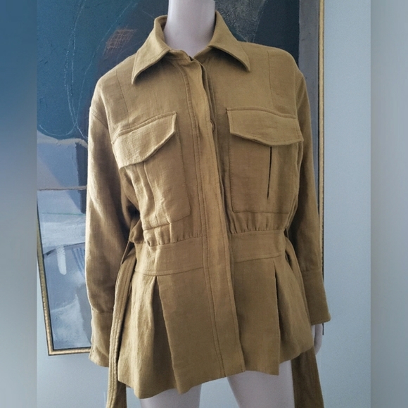 Massimo Dutti | Safari-styled Jacket with Belt - Picture 3 of 16